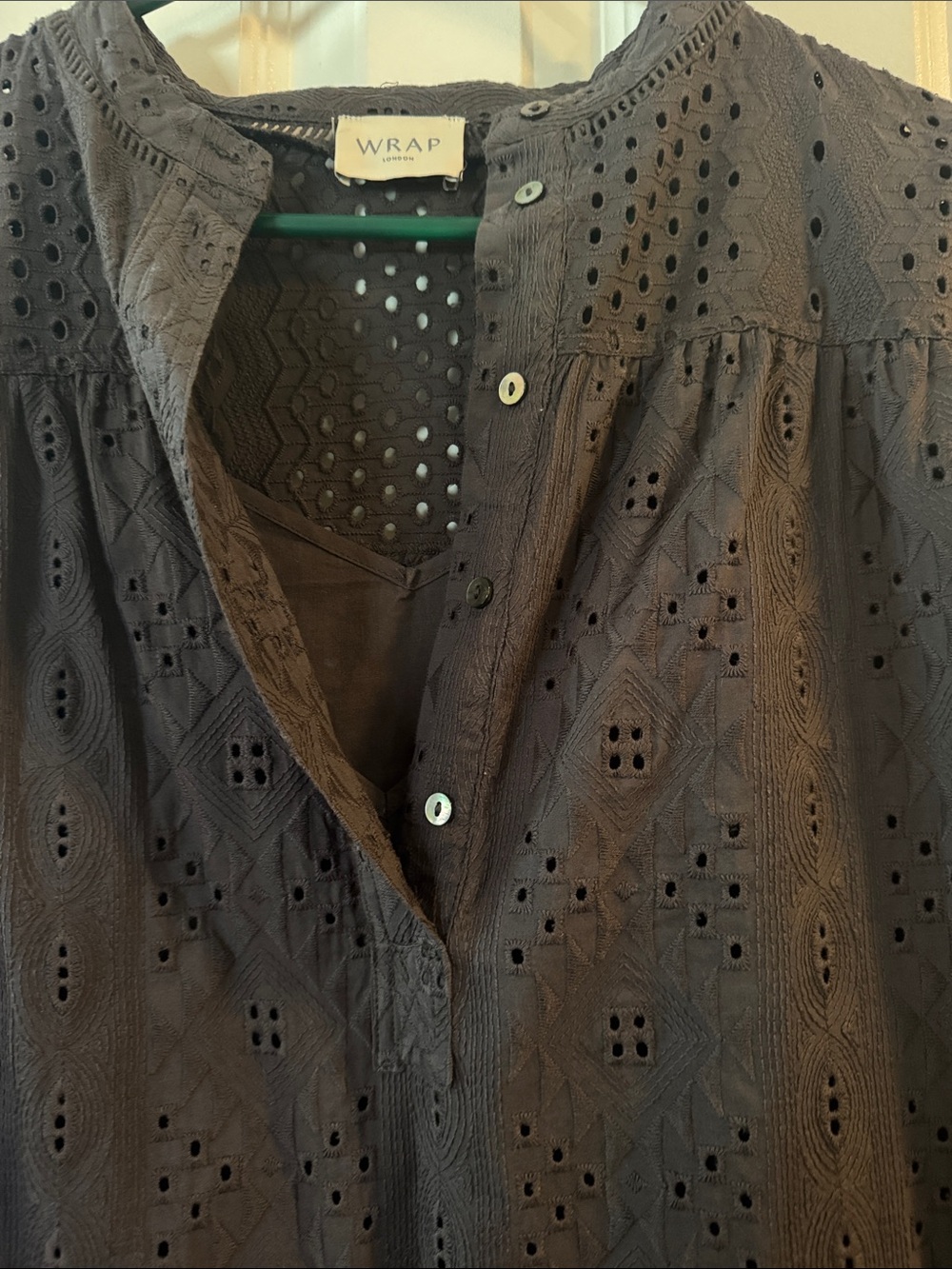 WRAP London Eyelet Tunic Dress in Charcoal - Picture 3 of 6